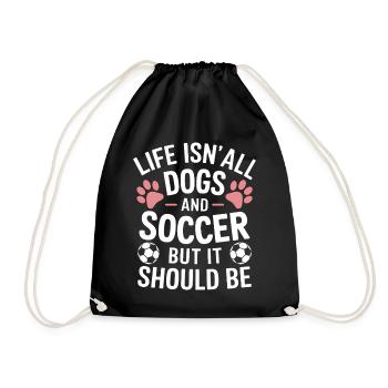 Soccer Disant Chiens Drôle Joueur de Football Cadeau - Sac de sport léger - noir - Devant