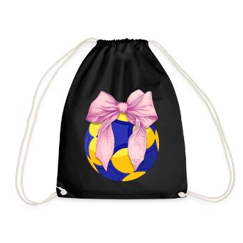 Coquette noeud Korfball Fête des mères Ruban rose Maman - Sac de sport léger - noir - Devant