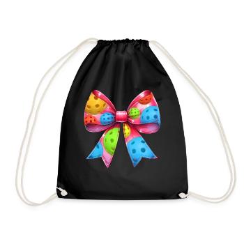 Coquette Bow Pickleball Pattern Mothers Day Pink - Drawstring Bag - black - Front