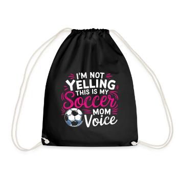 Soccer Saying Mom Funny Soccer Player Gift - Drawstring Bag - black - Front