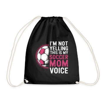 Soccer Saying Mom Funny Soccer Player Gift - Drawstring Bag - black - Front