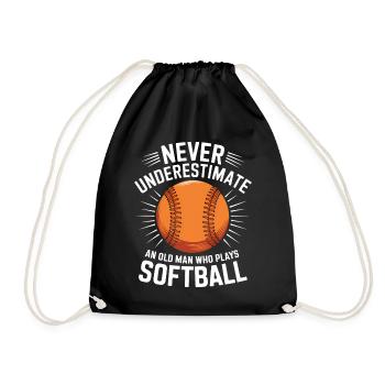 Softball Spruch Sport Lustiges Softball Geschenk - Turnbeutel - Schwarz - Vorne