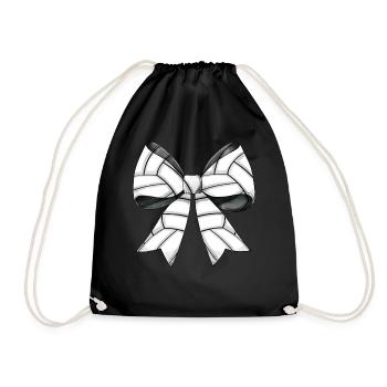 Coquette Bow Volleyball Pattern Mothers Day - Drawstring Bag - black - Front
