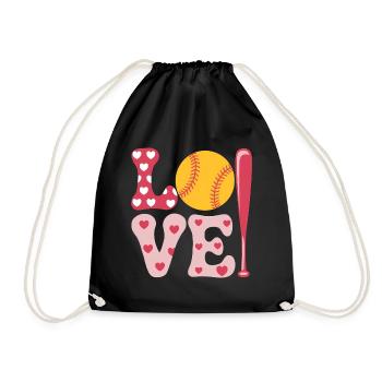 Softball Joueur de Softball Cadeau de Softball Mignon - Sac de sport léger - noir - Devant