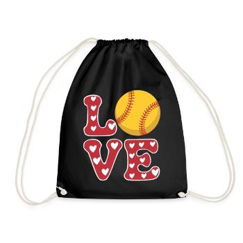 Softball Joueur de Softball Cadeau de Softball Mignon - Sac de sport léger - noir - Devant