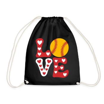 Softball Joueur de Softball Cadeau de Softball Mignon - Sac de sport léger - noir - Devant