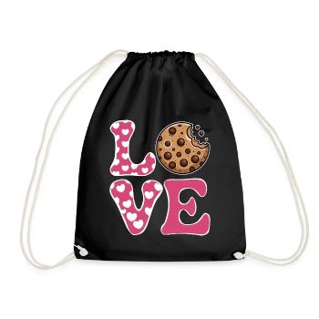 Cookies Saying Chocolate Cookies Funny Cookie Gift - Drawstring Bag - black - Front