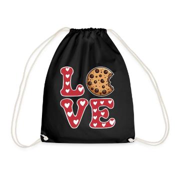 Cookies Saying Chocolate Cookies Funny Cookie Gift - Drawstring Bag - black - Front