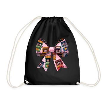 Coquette Bow Slot Machine Gambling Gambler - Drawstring Bag - black - Front