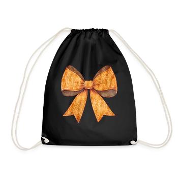 Coquette Bow Orange Katze Tabby Katze Orange Fell - Turnbeutel - Schwarz - Vorne