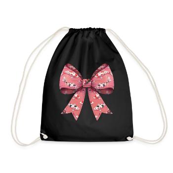 Coquette Bow Koi Fish Carp Nishikigoi Japan - Drawstring Bag - black - Front