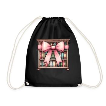 Coquette Bow Bibliothécaire Bibliothèque Livres Rose - Sac de sport léger - noir - Devant