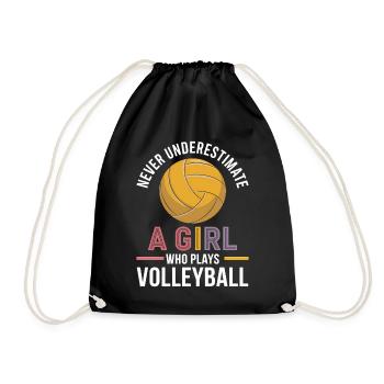 Volleyball Spruch Lustiges Volleyball Geschenk - Turnbeutel - Schwarz - Vorne