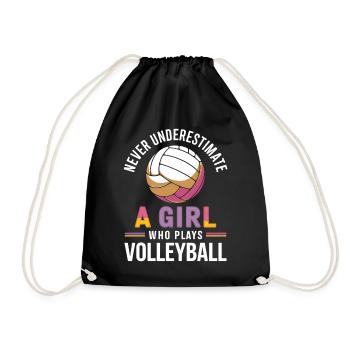 Volleyball Spruch Lustiges Volleyball Geschenk - Turnbeutel - Schwarz - Vorne