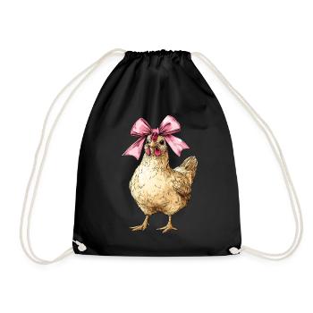 Coquette Bow Chicken Farm Ferme Rosa Fête des Mères - Sac de sport léger - noir - Devant