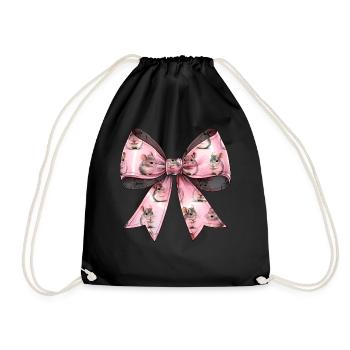 Coquette noeud chinchilla motif fête des mères rose - Sac de sport léger - noir - Devant