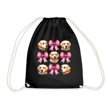 Coquette Bow Golden Retriever Chien Maman Rose - Sac de sport léger - noir - Devant