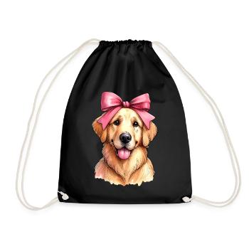 Coquette Bow Golden Retriever Chien Maman Rose - Sac de sport léger - noir - Devant