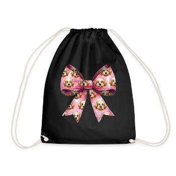 Coquette Bow Golden Doodle Chien Goldendoodle - Sac de sport léger - noir - Devant