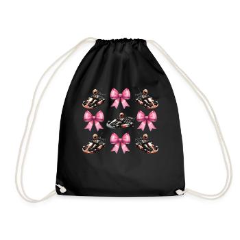 Coquette Bow Go Kart Racer Kart Fête des Mères Rose - Sac de sport léger - noir - Devant