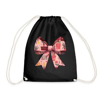 Coquette Bow Gardening Gardener Plants Pattern - Drawstring Bag - black - Front