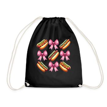 Coquette Schleife Hot Dog Hotdog Muttertag Rosa - Turnbeutel - Schwarz - Vorne