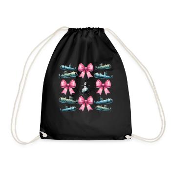 Coquette Bow Sous-marin Fête des Mères Pink Bow Mom - Sac de sport léger - noir - Devant