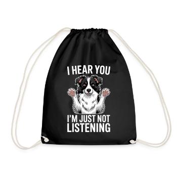 Border Collie disant drôle Border Collie cadeau - Sac de sport léger - noir - Devant