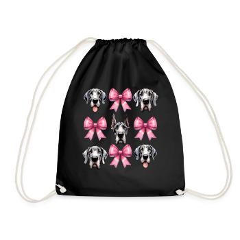 Coquette noeud Dogue Allemand Chien Maman Rose - Sac de sport léger - noir - Devant