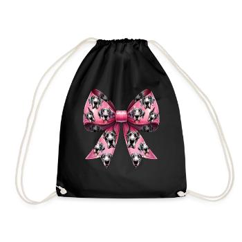 Coquette Bow Great Dane Dog Mom Pattern - Drawstring Bag - black - Front