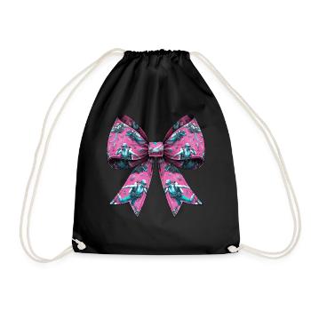 Coquette Bogen Tauchen Mama Taucher Muster rosa - Turnbeutel - Schwarz - Vorne