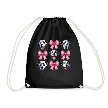 Coquette noeud dalmatien chien maman rose - Sac de sport léger - noir - Devant