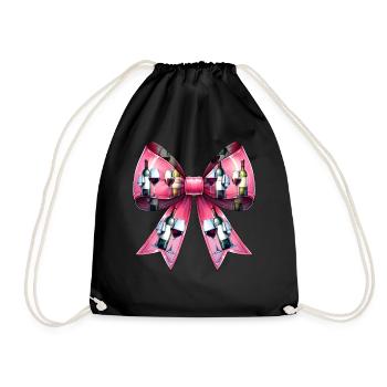 Coquette Bow Wine Drinker Pink - Drawstring Bag - black - Front