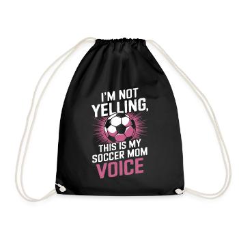 Soccer Saying Mom Funny Soccer Player Gift - Drawstring Bag - black - Front