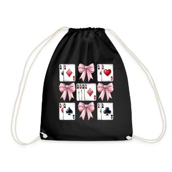 Coquette Bow Poker Fête des Mères Joueurs de Casino - Sac de sport léger - noir - Devant