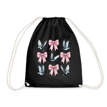 Coquette Bogen Taubenjagd Jäger rosa Schleife Mom - Turnbeutel - Schwarz - Vorne