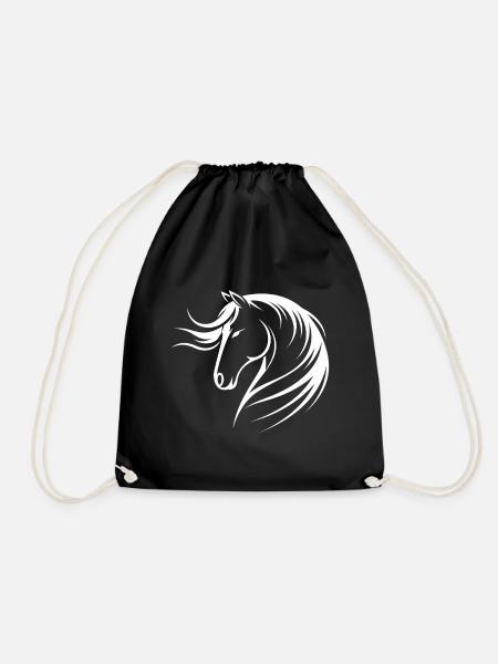 Pferde Spruch Reitsport Lustiges Pferde Geschenk - Turnbeutel - Schwarz