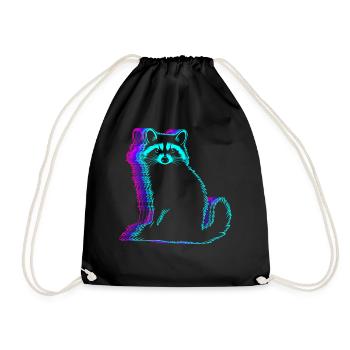 raton laveur rétro Possum Street Cat Vaporwave - Sac de sport léger - noir - Devant