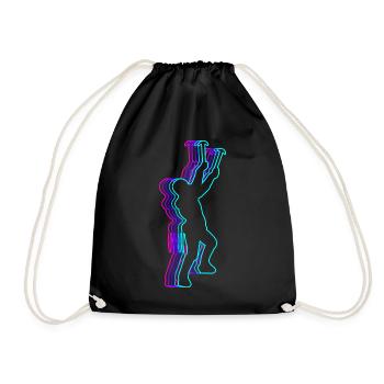 Rétro Escalade Grimpeur Bloc - Sac de sport léger - noir - Devant