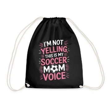 Soccer Saying Mom Funny Soccer Player Gift - Drawstring Bag - black - Front