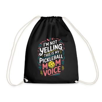 Pickleball Saying Mom Funny Pickleball Gift - Drawstring Bag - black - Front