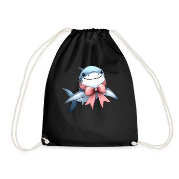 Coquette Arc Requin Mignon Océan Animal Rose - Sac de sport léger - noir - Devant