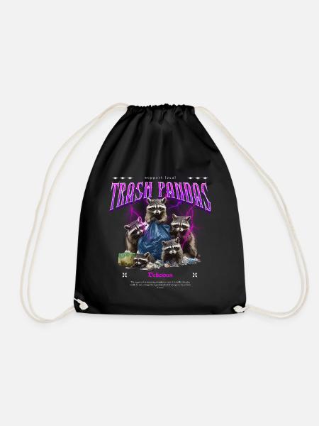 Raccoon Support Local Trash Pandas - Turnbeutel - Schwarz