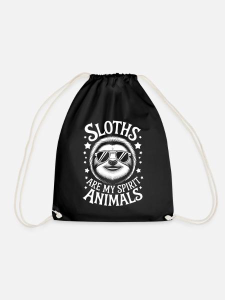 Sloth Saying, Sloths, Funny, Sloth Gift - Drawstring Bag - black