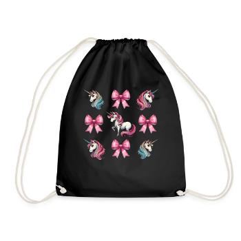 Coquette Bow Licorne Fête des Mères Pink Bow - Sac de sport léger - noir - Devant