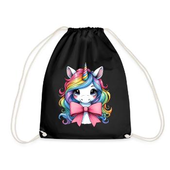Coquette Bow Licorne Fête des Mères Pink Bow - Sac de sport léger - noir - Devant