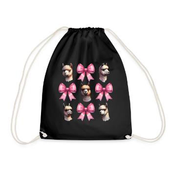 Coquette noeud Alpaga Lama Noeud rose maman - Sac de sport léger - noir - Devant