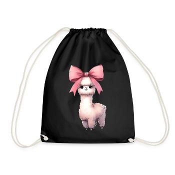 Coquette noeud Alpaga Lama Noeud rose maman - Sac de sport léger - noir - Devant