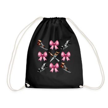 Coquette Bow Woodworking Woodworker - Drawstring Bag - black - Front