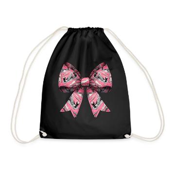 Coquette Bow Woodworking Woodworker - Drawstring Bag - black - Front